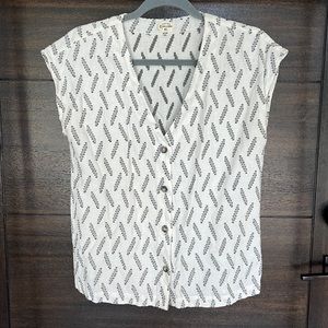 Bridge and Burn V Neck short Sleeve Button Up